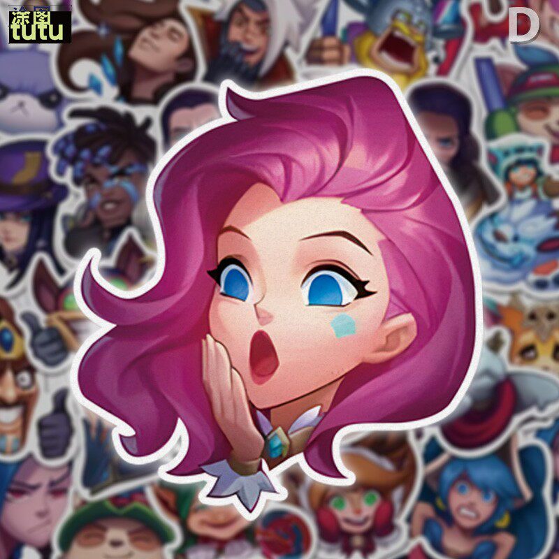 tutu英雄联盟金铲铲萨勒芬妮表情包汽车电动摩托车身装饰反光贴纸