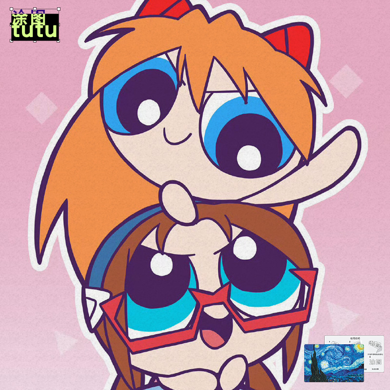 eva联名飞天小女警动漫周边车贴