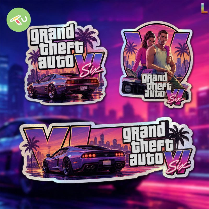 GTA6 侠盗猎车手 6 贴纸游戏周边罪恶都市汽车电动车装饰贴