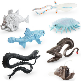 亚马逊仿真宽咽鱼斧头鱼大眼乌贼琵琶鱼龙鱼深海生物静态模型