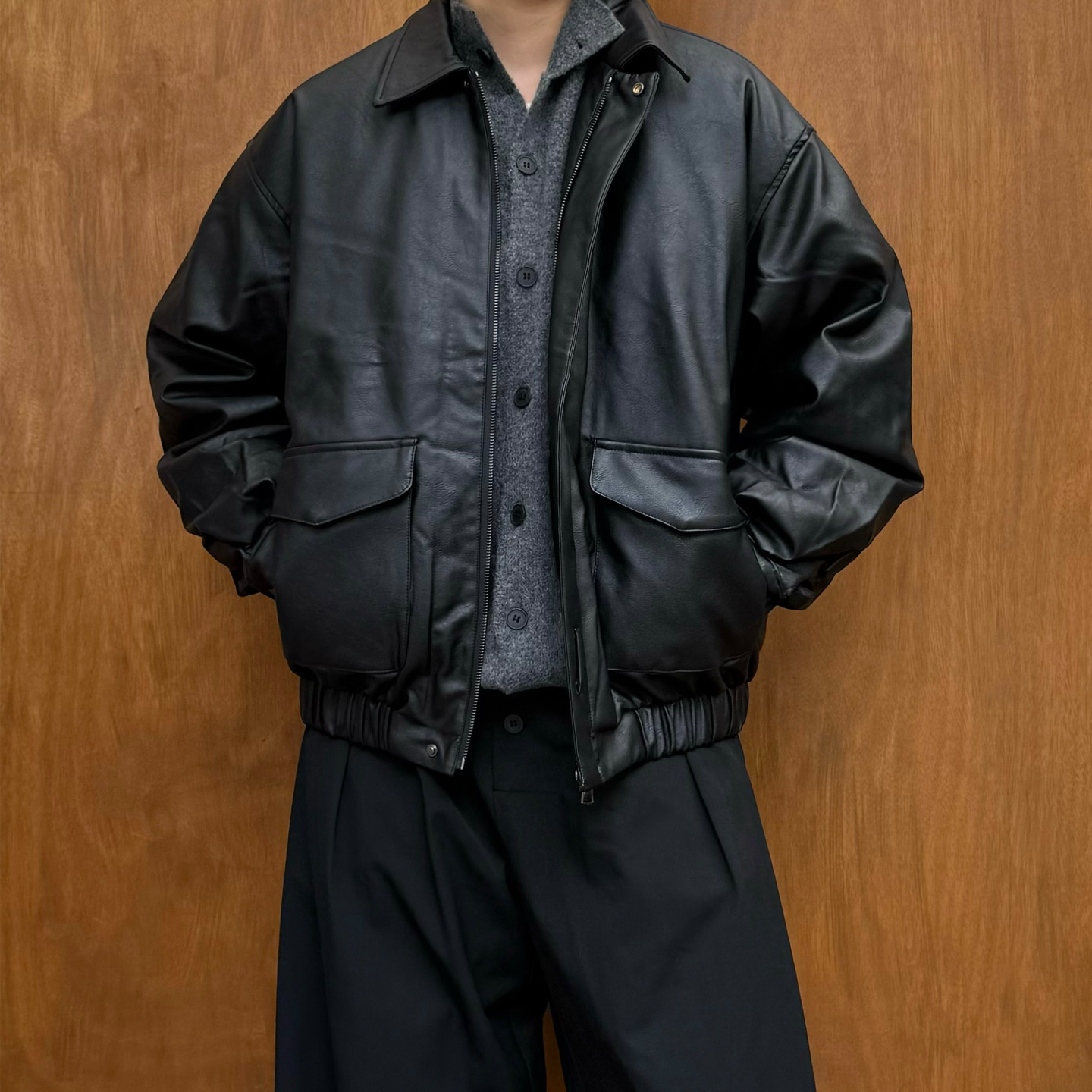Point lamp日系复古白鸭绒皮衣羽绒服男女冬保暖休闲质感羽绒外套