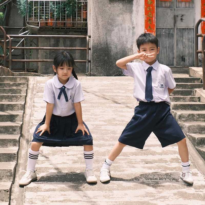 泰国泰式儿童校服女童jk套装夏季幼儿园中小学生学院风毕业照班服