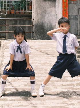 泰国泰式儿童校服女童jk套装夏季幼儿园中小学生学院风毕业照班服