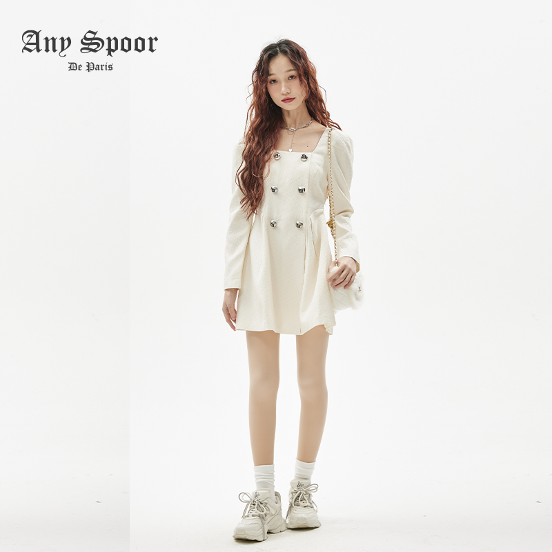 【ANY SPOOR】设计师款时尚百搭针织连衣裙83C231