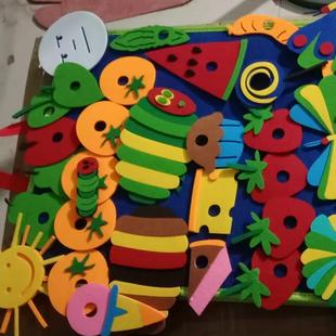 好饿 毛毛虫幼儿园围裙道具绘本毛毡布贴英语公开课教具讲故事