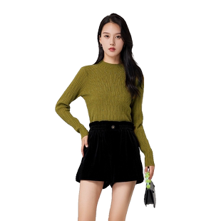 Lucidy/鲁思蒂长袖针织衫女2024新款秋冬修身时尚套头打底衫上衣