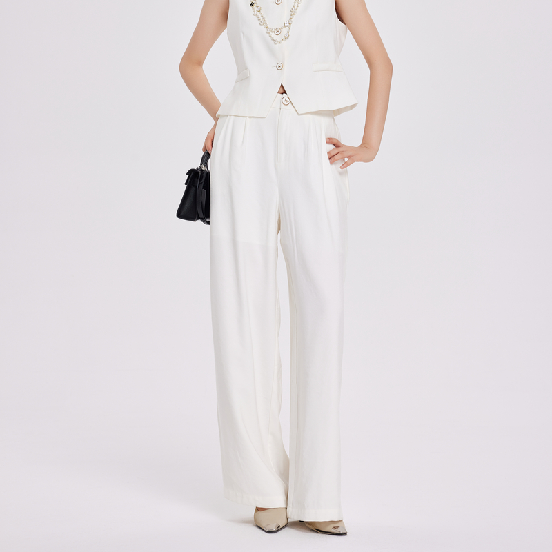 鲁思蒂薄款阔腿裤休闲长裤