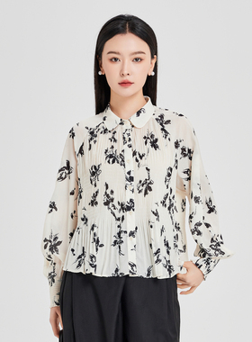 Lucidy/鲁思蒂长袖印花衬衫2025新款女春秋时尚上衣CY02AE56147