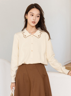 Lucidy/鲁思蒂长袖针织衫女2024新款春秋季时尚开衫上衣慵懒外套