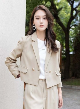 Lucidy/鲁思蒂短款西装女外套2024新款春秋气质休闲高级西服外套