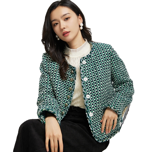 Lucidy/鲁思蒂小香风羽绒服女冬季2024年新款短款时尚白鸭绒外套