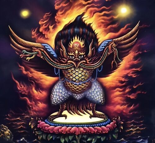 代吉祥(请颂 )大鹏鸟金翅鸟佛母心咒   唐卡(亿偏)
