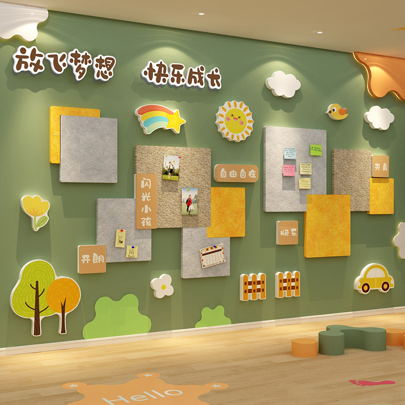幼儿园楼梯墙面装饰环创材料主题半成品文化场景布置走廊贴毛毡板