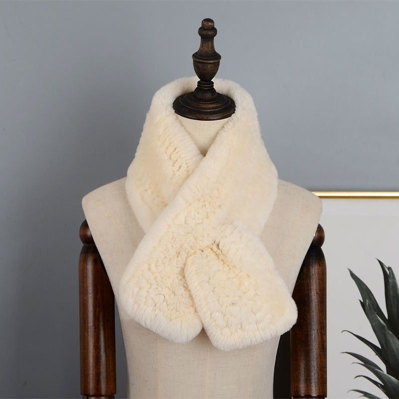 新款兔毛韩版双面加厚围巾女皮草围脖编织女獭兔毛保暖秋冬季