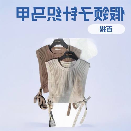 日系圆领假领子针织马甲款毛衣