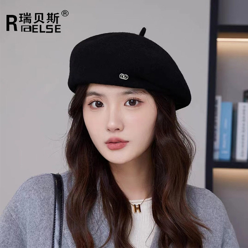 韩版气质贝雷帽秋冬新款复古女帽帽子