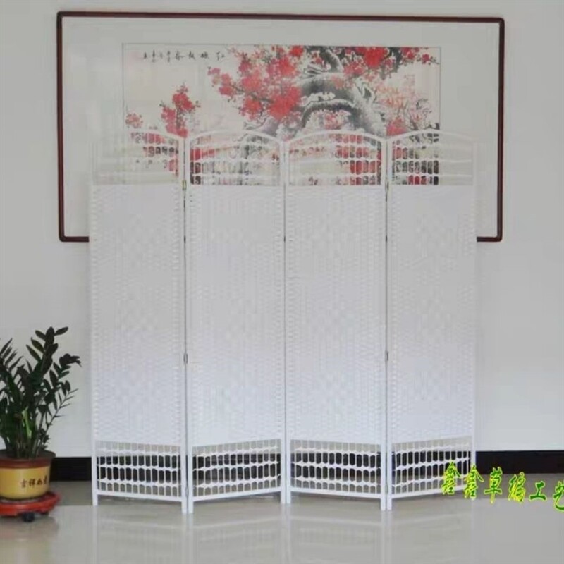 特价草编屏风隔断时尚屏风客厅屏风现代简约玄关隔断卧室中式屏风
