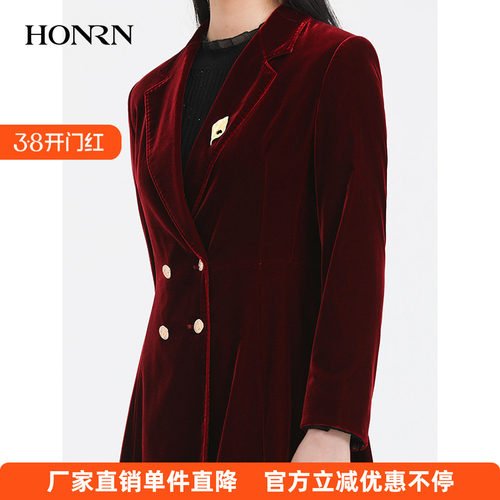 HONRN/红人长袖丝绒外套上衣