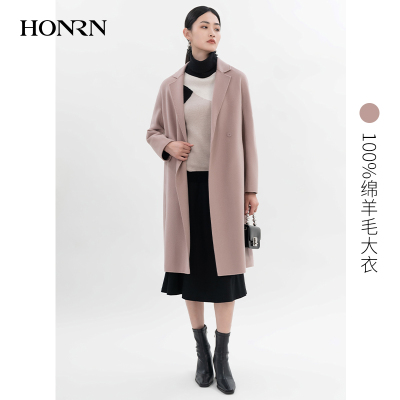 HONRN/红人中长款双面羊毛呢子