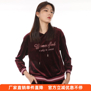 HONRN/红人卫衣洋气减龄春款宽松休闲短款连帽上衣女HG19SY176