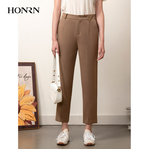 HONRN/红人毛呢直筒西装裤休闲裤