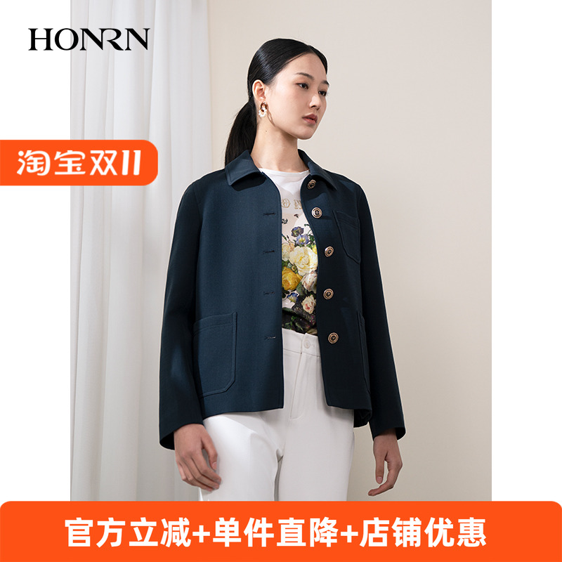 HONRN/红人气质短款羊毛外套