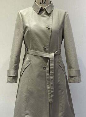 2025秋季新款中长款英伦风收腰显瘦风衣外套气质灰色HH11OF792