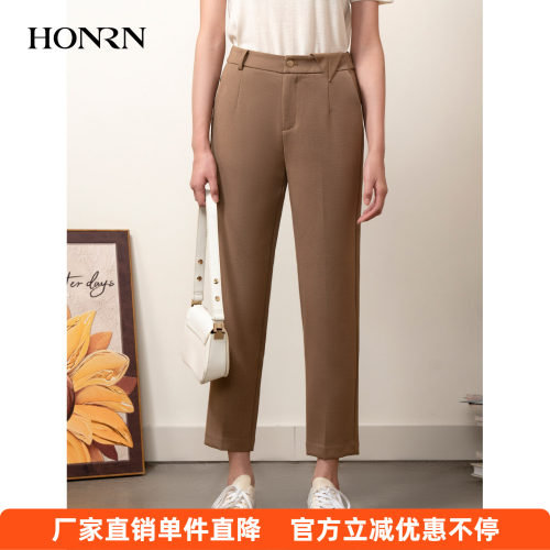 HONRN/红人毛呢直筒西装裤休闲裤