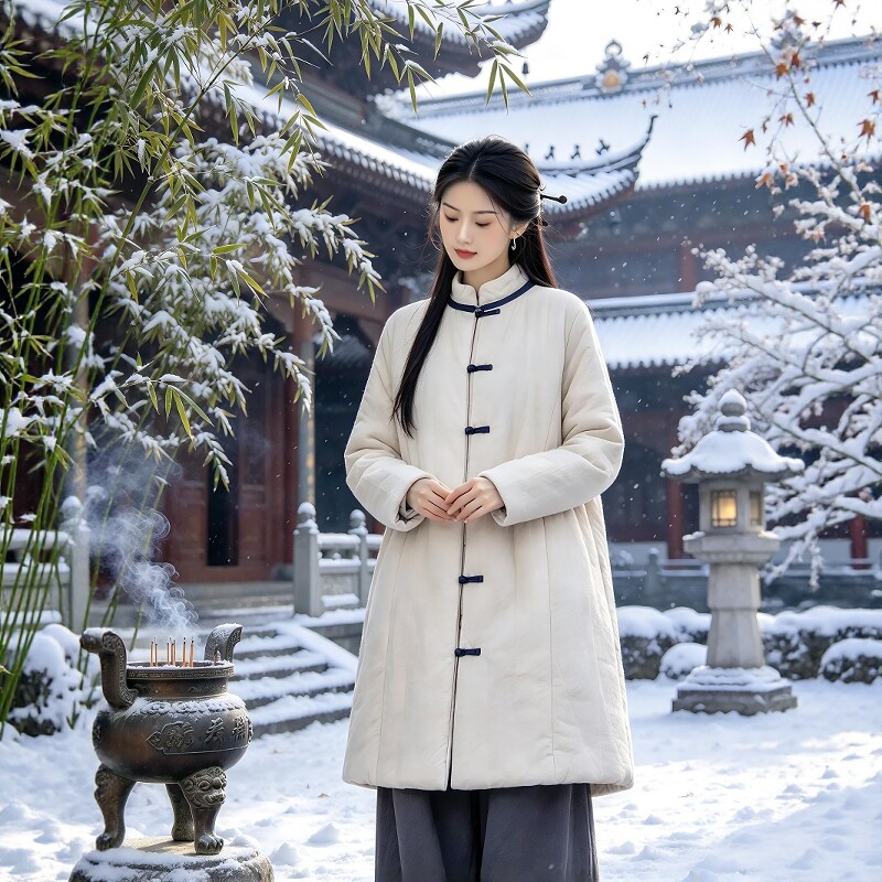2026新款冬季棉服女款新中式国风精致女装佛系禅意修行禅服女外套