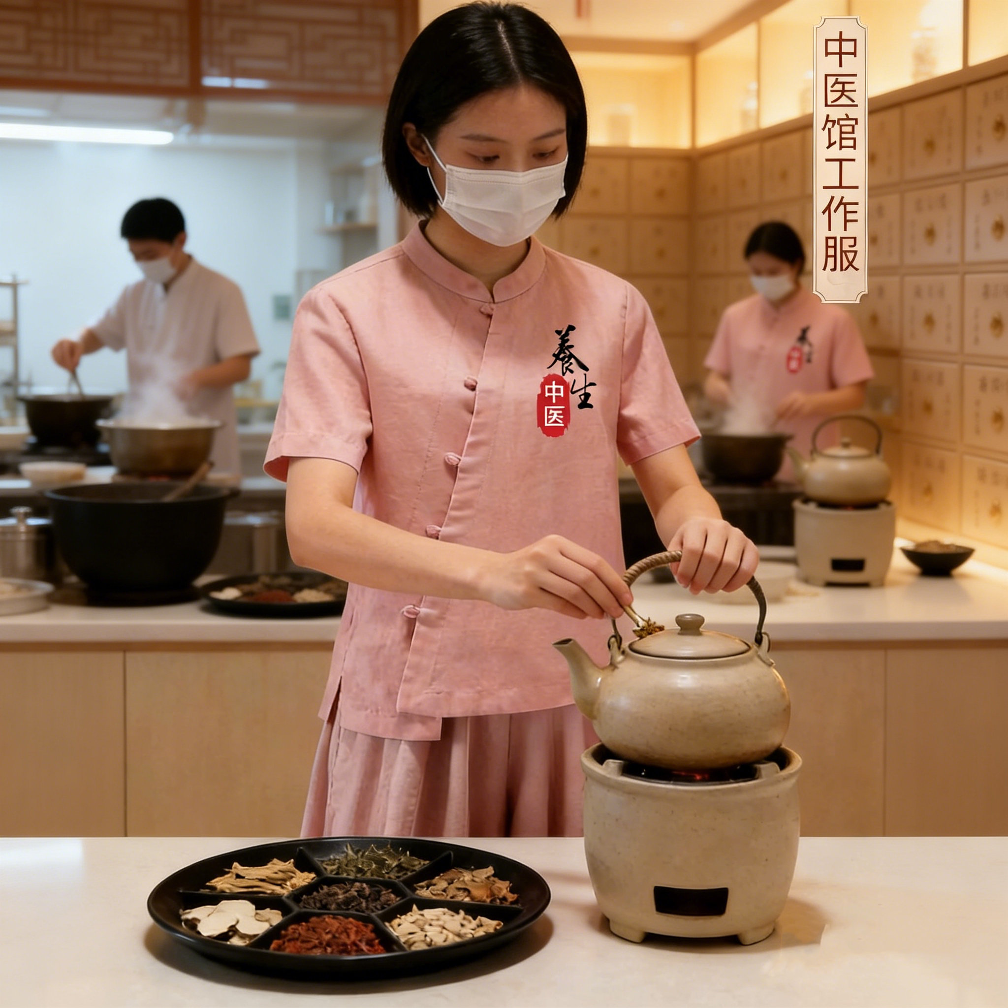 新中式中医馆工作服女夏季高端禅意养生服天丝亚麻斜襟上衣国学服