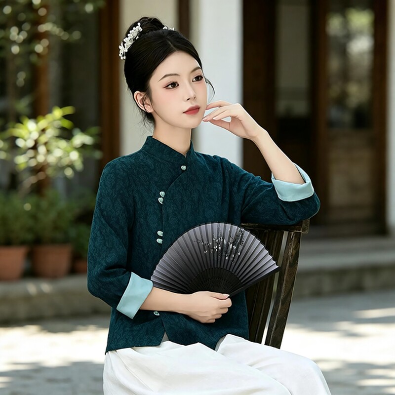 2026新款新中式女装改良唐装上衣国风禅意佛系高端女装茶艺师服装