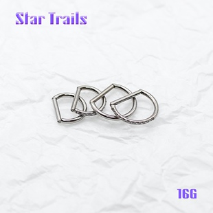 StarTrails D型环耳环耳骨环 f136钛合金 养耳洞防过敏 16G