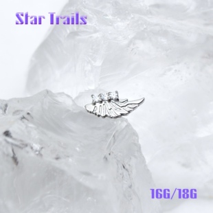 StarTrails 天使之翼 f136钛合金内螺纹耳钉耳骨钉 16G/18G