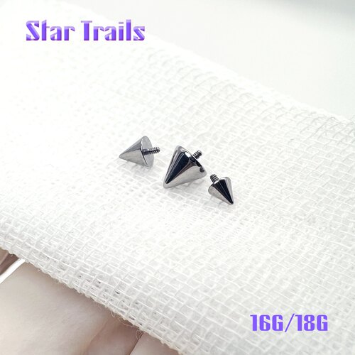 StarTrails 尖锥 耳钉唇钉眉钉 f136钛合金手抛防过敏 16G/18G