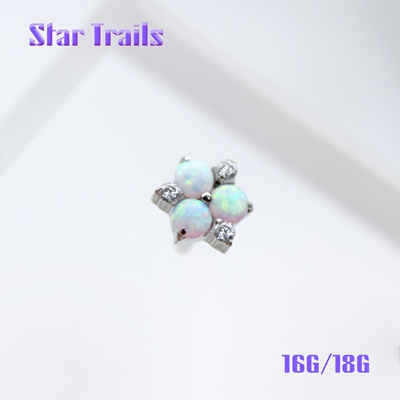 StarTrails 澳宝三瓣花 f136钛合金内螺纹耳钉耳骨钉 16G/18G