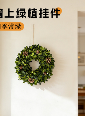 北欧风ins原木墙面装饰卧室客餐厅壁挂绿植摆件背景墙上民宿挂花