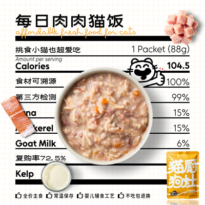 猫厨狗灶自制全价主食猫饭超低磷