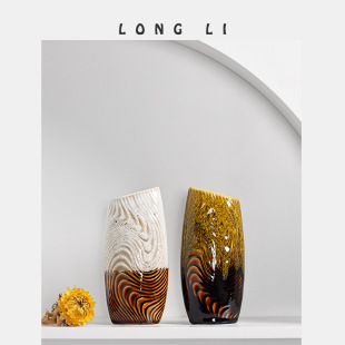 陶瓷花器手工窑变花釉花瓶现代干花水培家居客厅装 饰工艺摆件i.