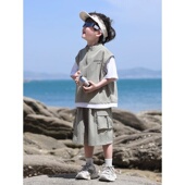 薄款 韩版 帅气儿童短袖 男童套装 夏装 夏季 洋气衣服男孩工装 2025新款