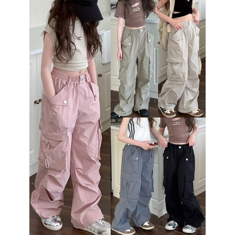 女童工装裤春秋2025新款中大童宽松直筒裤洋气防蚊速干休闲裤子潮,童装/婴儿装/亲子装,裤子,淘宝优惠券,粉丝福利购,淘宝优惠卷