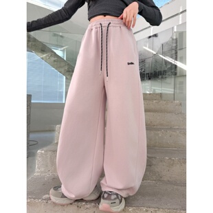 女童宽松休闲裤春秋款2026新款女孩阔腿运动裤儿童洋气弯刀卫裤潮