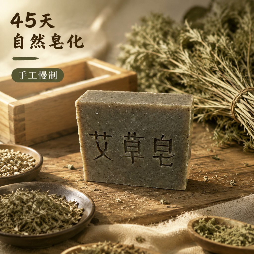 艾草手工冷制皂洗脸洗澡沐浴