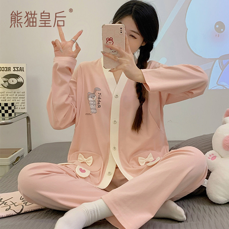 睡衣孕妇月子服夏季薄款产后纯棉6月份怀孕期产妇可哺乳套装春秋7