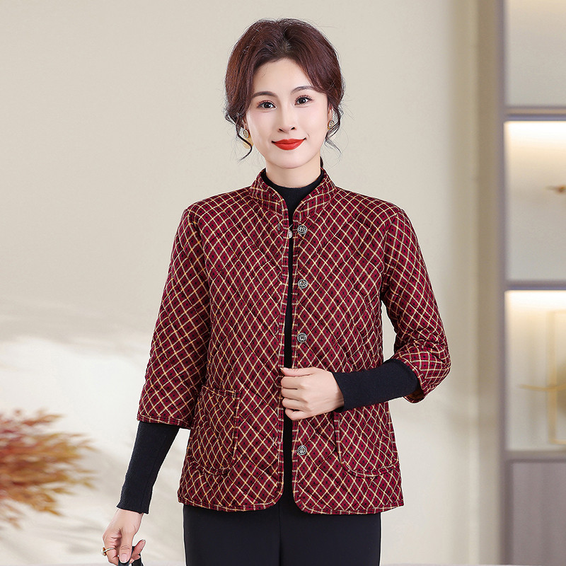 秋冬时尚新款加绒碎花立领棉袄外套中老年防寒保暖七分袖马夹棉服,女装/女士精品,中老年女装,淘宝优惠券,粉丝福利购,淘宝优惠卷