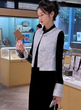 2025春季新款新中式国风刺绣网红爆款显气质瘦女士马甲时尚套装