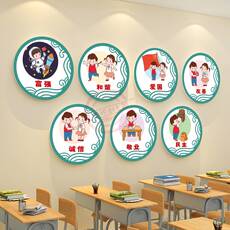 Баннерной ткани 幼儿园社会主义核心价值观环创3d立体墙贴中小学24字走廊教室标牌