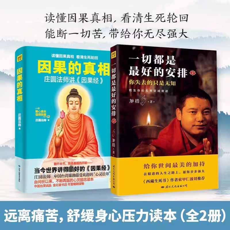 【bk】全两册因果的真相+一切都是最好的安排 庄圆法师读懂因果真相看清生死轮回修心养身心灵励志佛学爱好者阅读参考籍因果的故事