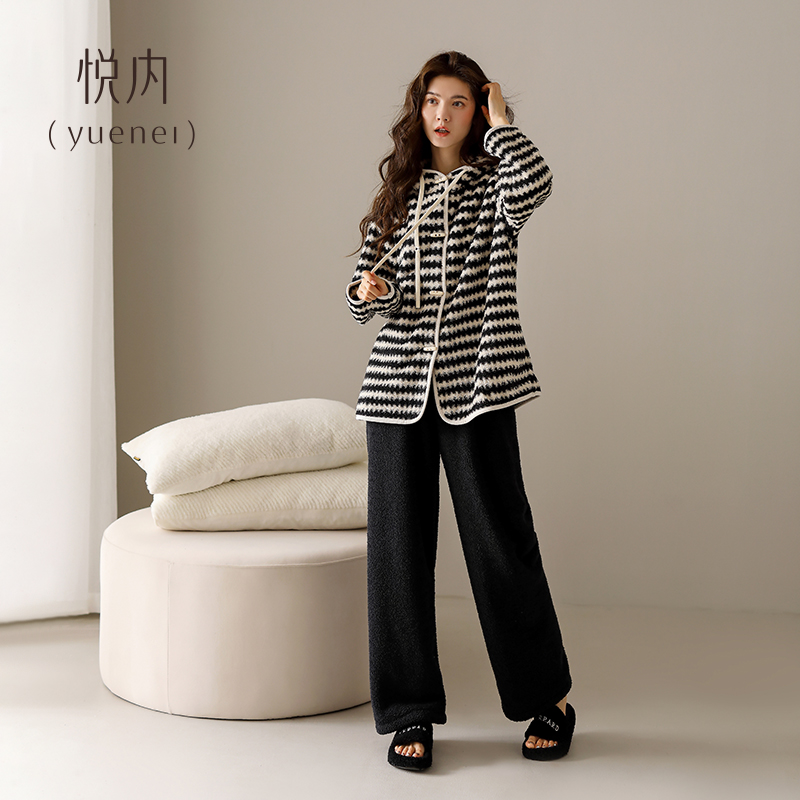 【商场同款】悦内女士半边绒睡衣