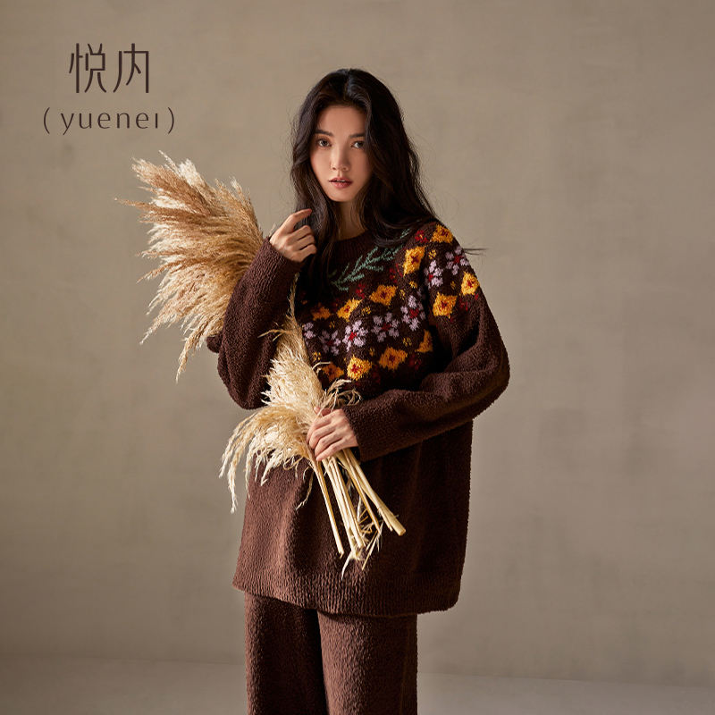 【商场同款】悦内女士半边绒睡衣