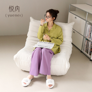 悦内多巴胺色系睡衣女春秋款 纯棉家居服高级感休闲可外穿 秋季 长袖
